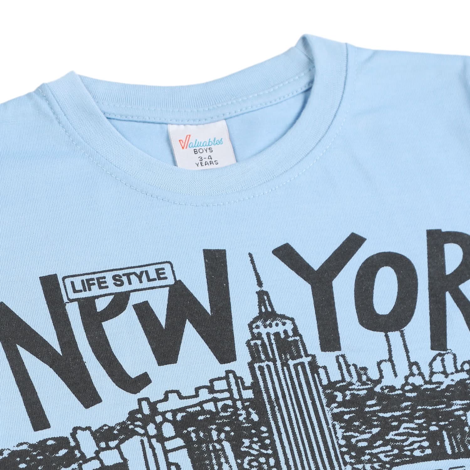 Boys Half Sleeves T-Shirt - Sky Blue, Boys T-Shirts, Chase Value, Chase Value