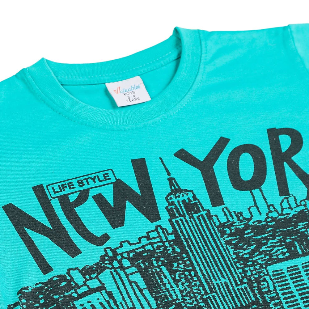 Boys Half Sleeves T-Shirt - Sea Green, Boys T-Shirts, Chase Value, Chase Value