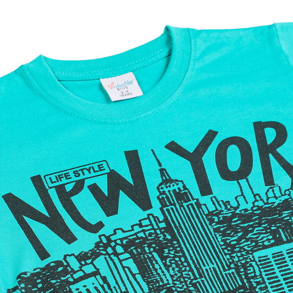 Boys Half Sleeves T-Shirt - Sea Green