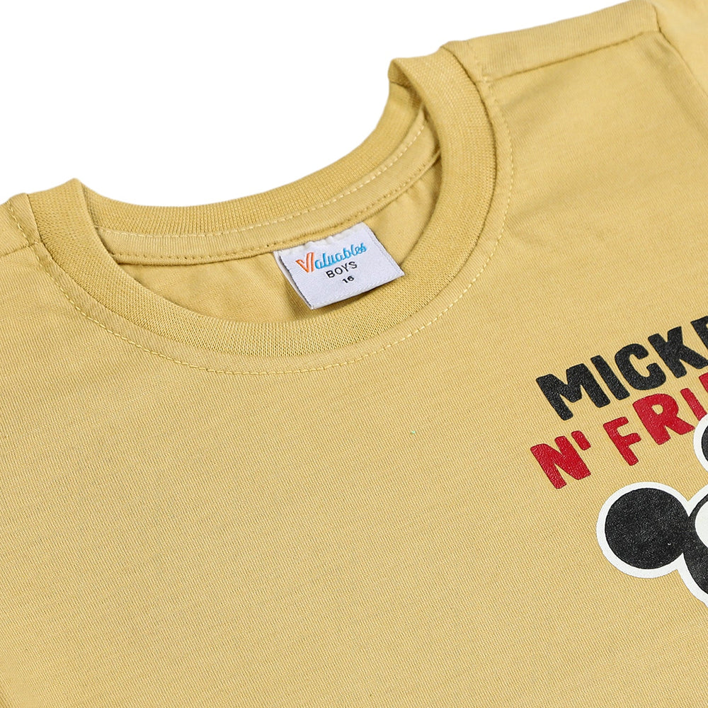 Boys Half Sleeves T-Shirt - Khaki, Boys T-Shirts, Chase Value, Chase Value