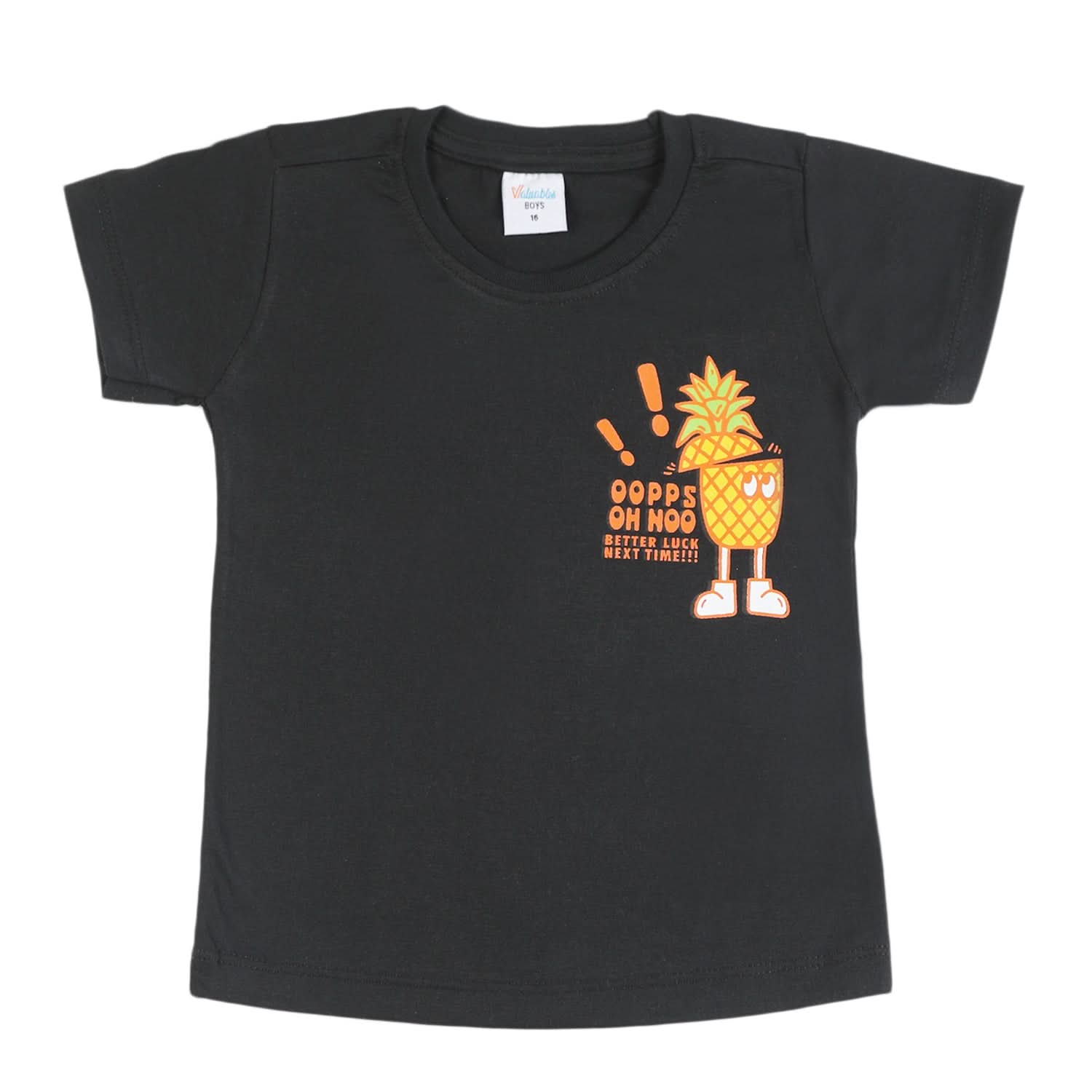 Boys Half Sleeves T-Shirt - Black, Boys T-Shirts, Chase Value, Chase Value