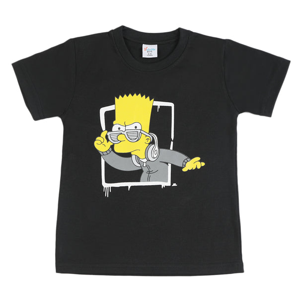 Boys Half Sleeves T-Shirt - Black