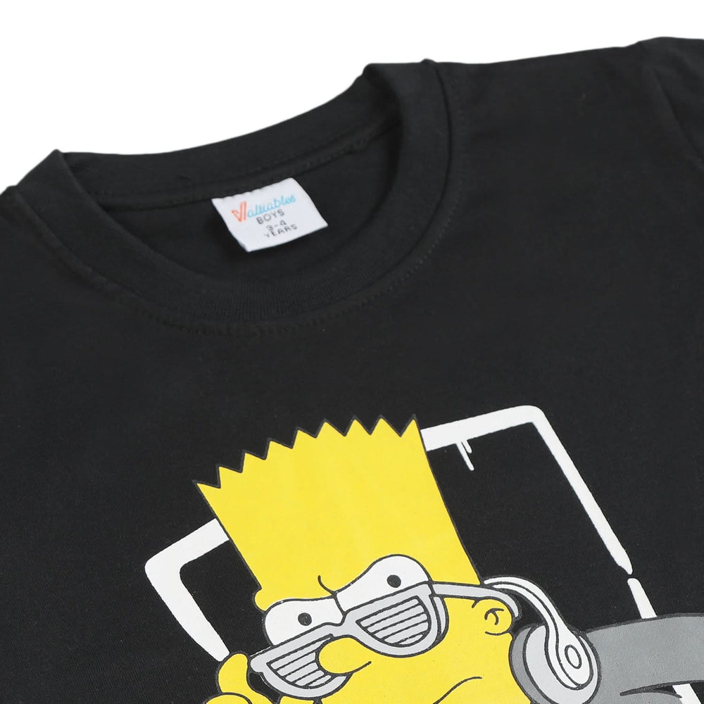Boys Half Sleeves T-Shirt - Black, Boys T-Shirts, Chase Value, Chase Value
