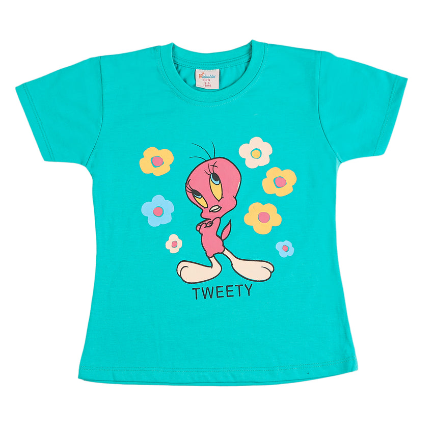Girls Half Sleeves T-Shirt - Green