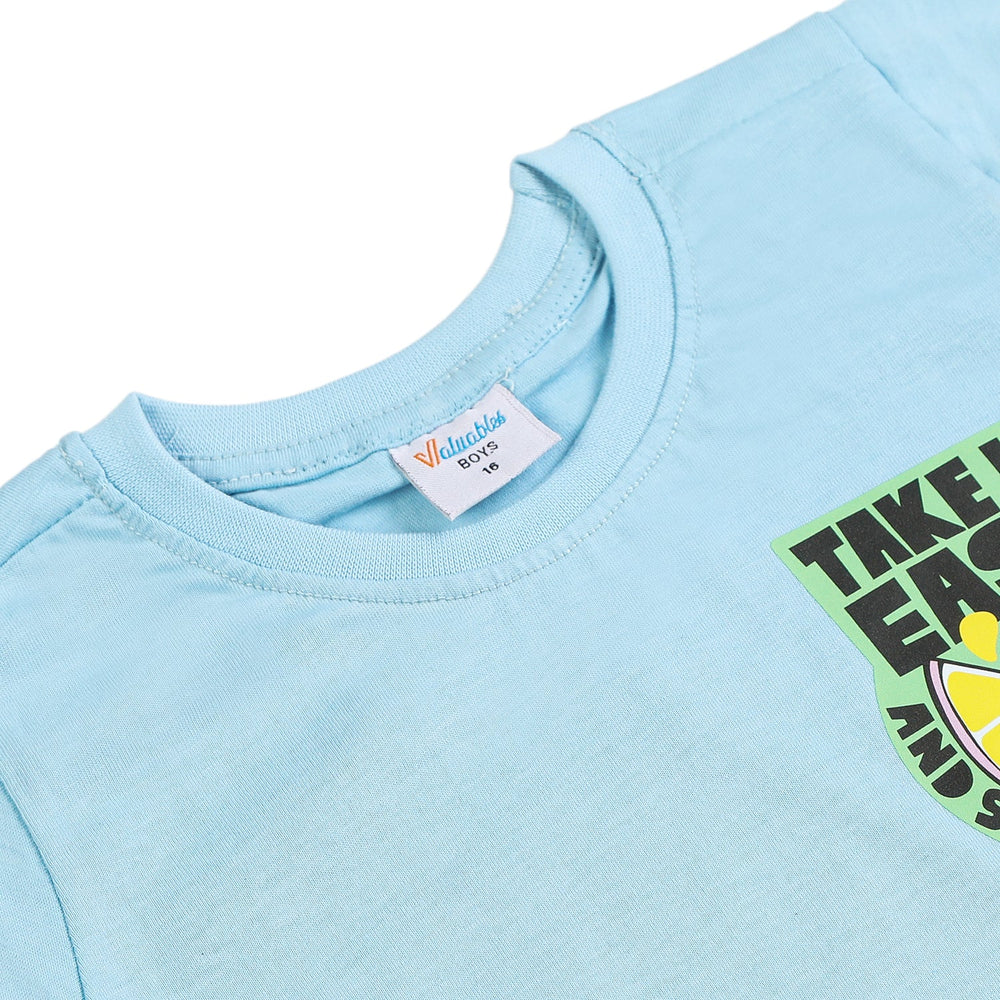 Boys Half Sleeves T-Shirt - Blue, Boys T-Shirts, Chase Value, Chase Value