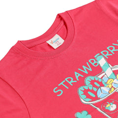 Girls Half Sleeves T-Shirt - Red