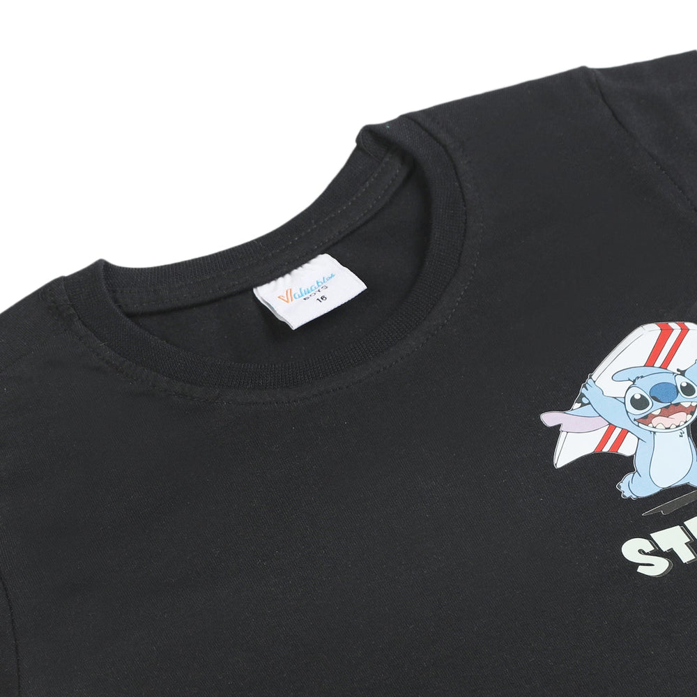 Boys Half Sleeves T-Shirt - Black, Boys T-Shirts, Chase Value, Chase Value