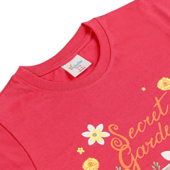 Girls Half Sleeves T-Shirt - Red