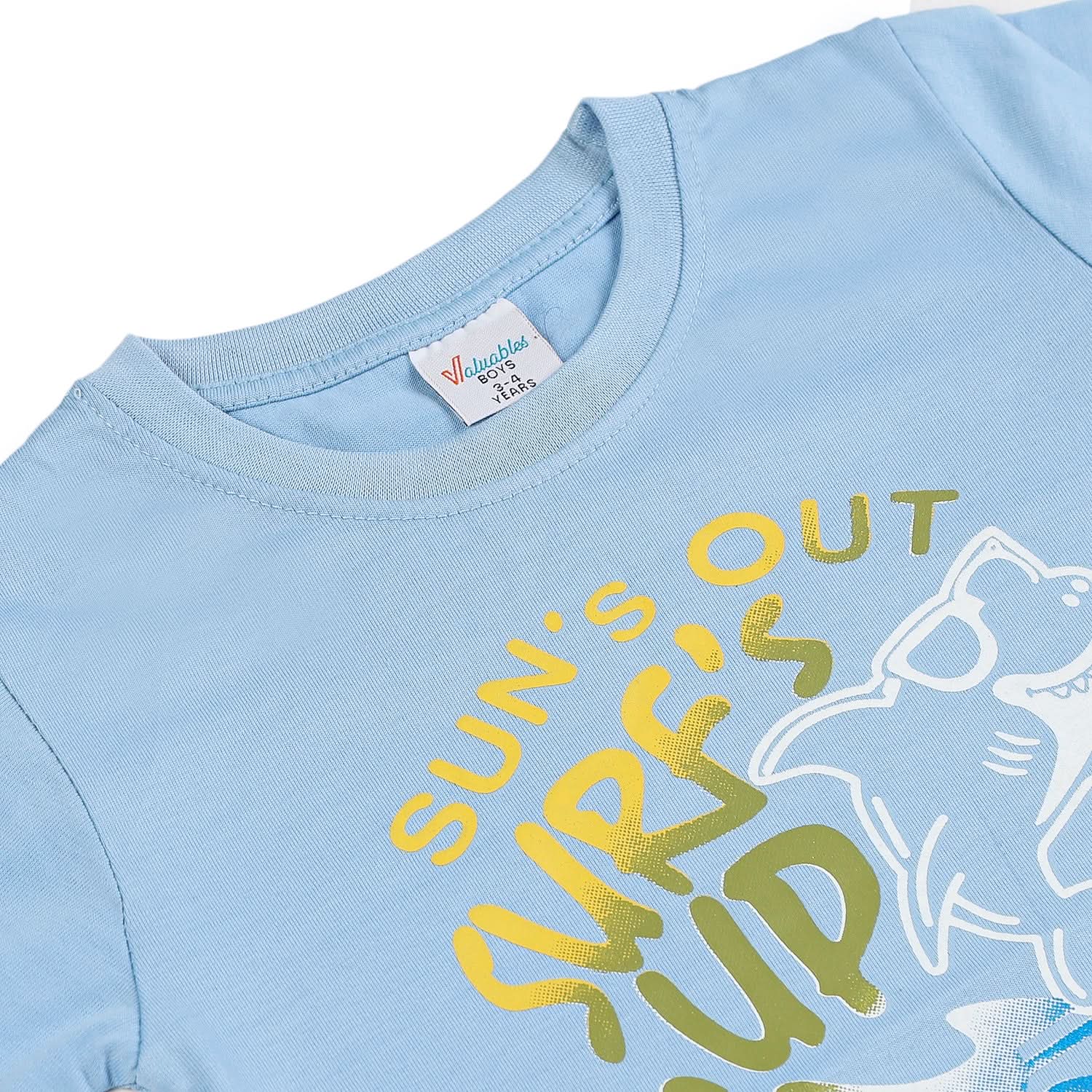 Boys Half Sleeves T-Shirt - Sky Blue, Boys T-Shirts, Chase Value, Chase Value