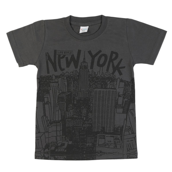 Boys Half Sleeves T-Shirt - Dark Grey