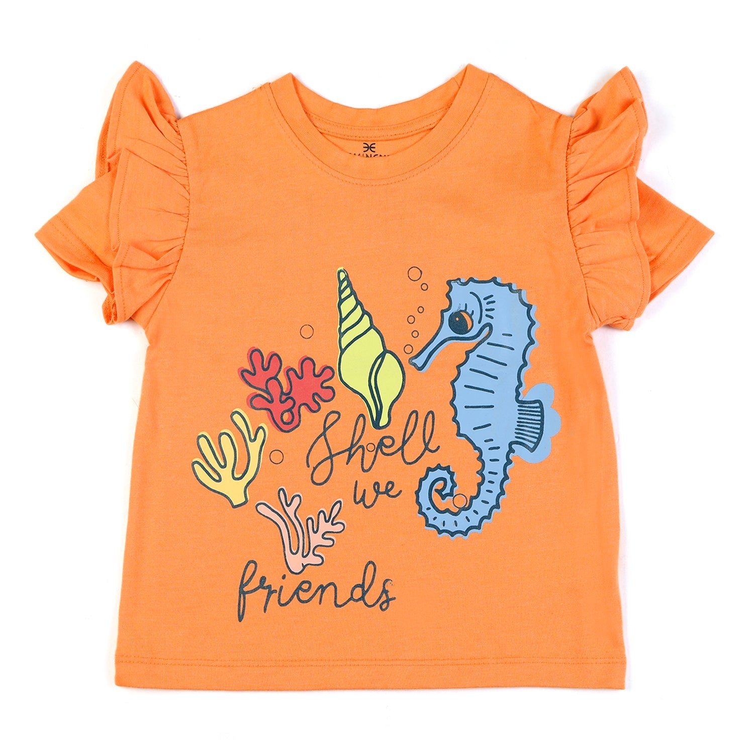 Eminent Girls Half Sleeves T-Shirt - Orange, Girls T-Shirts, Eminent, Chase Value