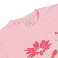 Girls Half Sleeves T-Shirt - Pink