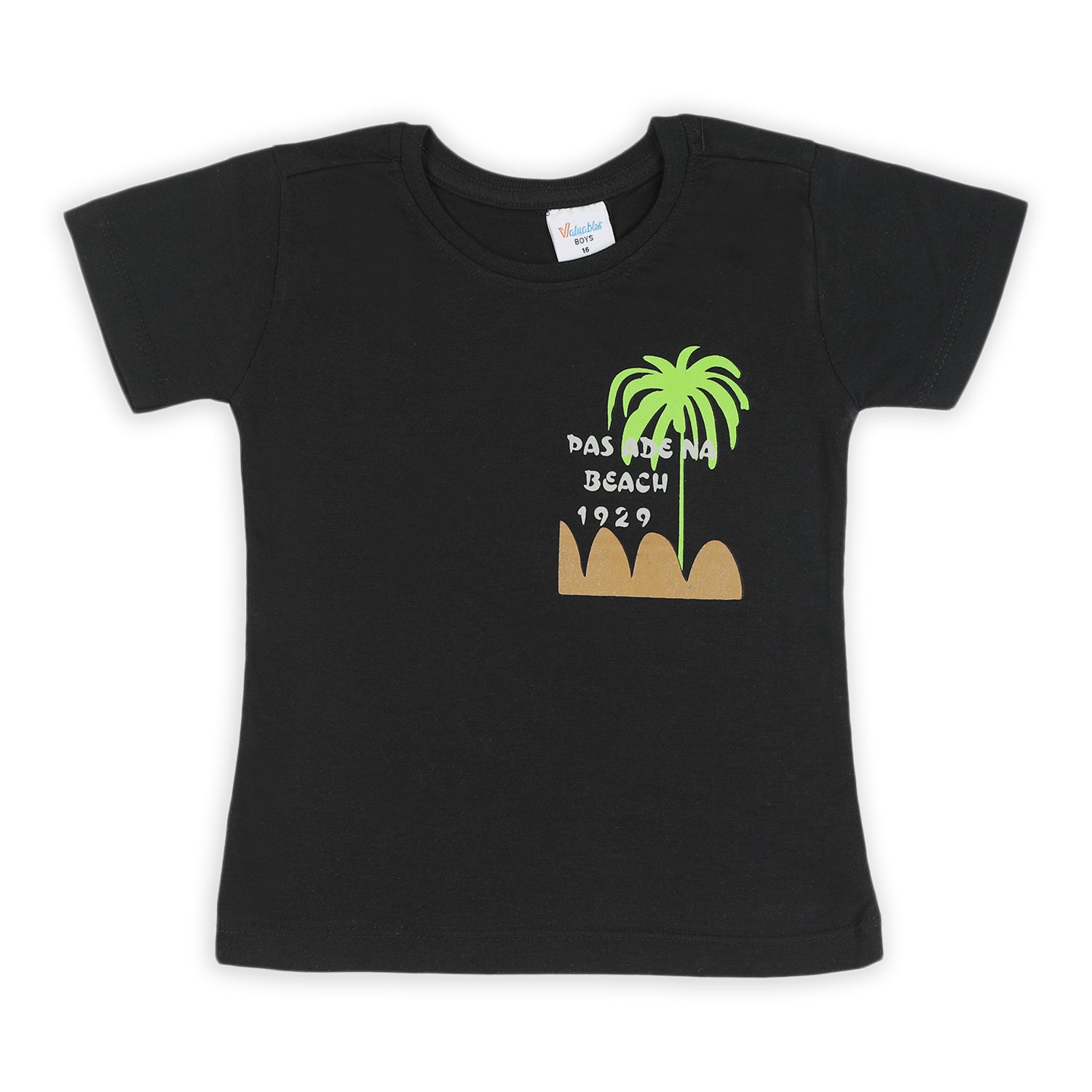 Boys Half Sleeves T-Shirt - Black, Boys T-Shirts, Chase Value, Chase Value