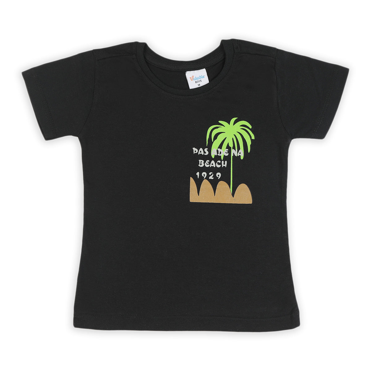 Boys Half Sleeves T-Shirt - Black, Boys T-Shirts, Chase Value, Chase Value