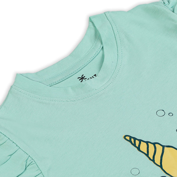 Eminent Girls Half Sleeves T-Shirt - Light Green