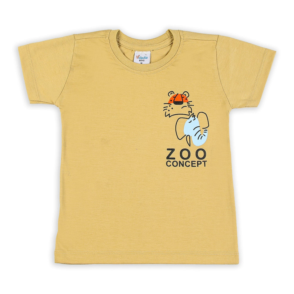 Boys Half Sleeves T-Shirt - Khaki, Boys T-Shirts, Chase Value, Chase Value