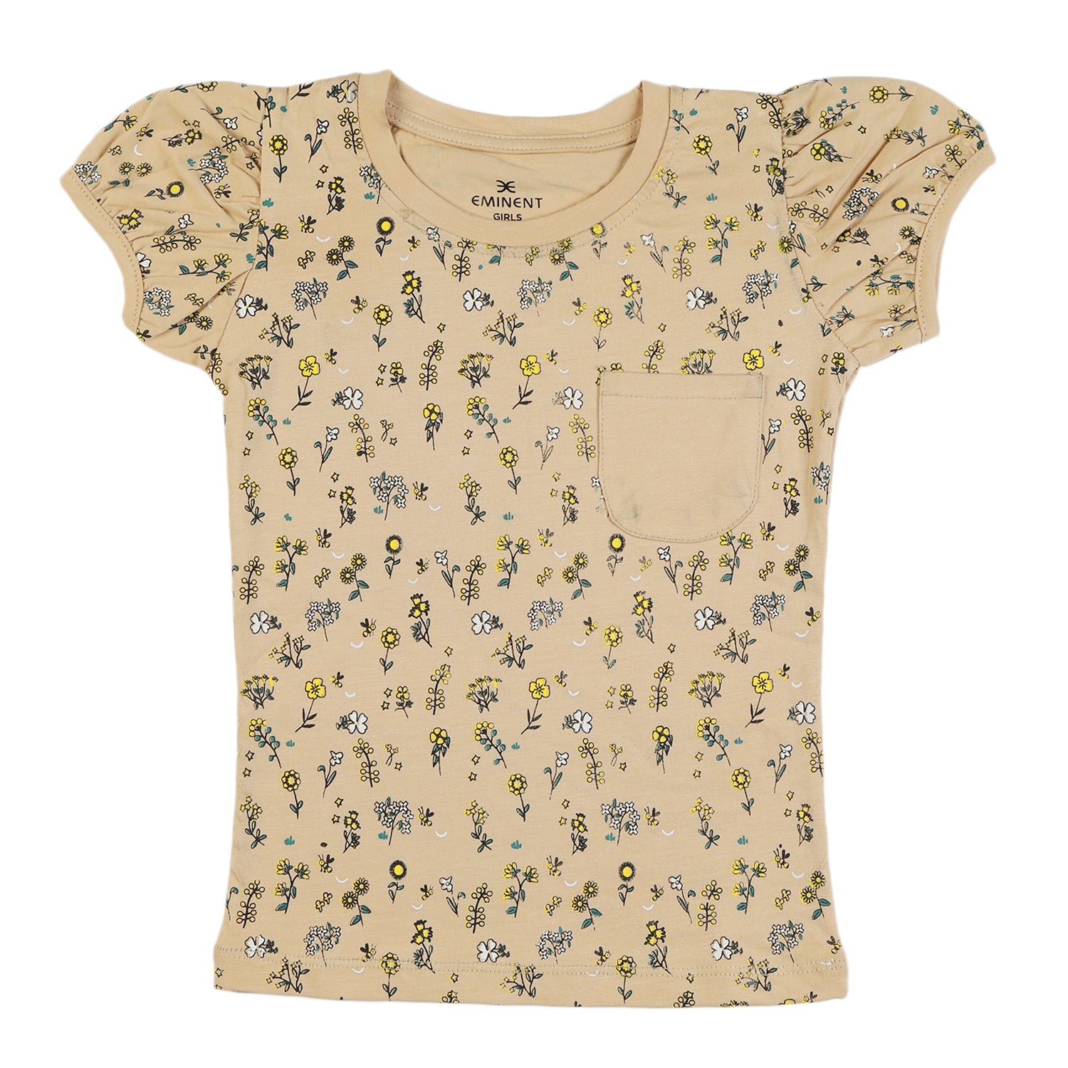 Eminent Girls Half Sleeves T-Shirt - Beige, Girls T-Shirts, Eminent, Chase Value