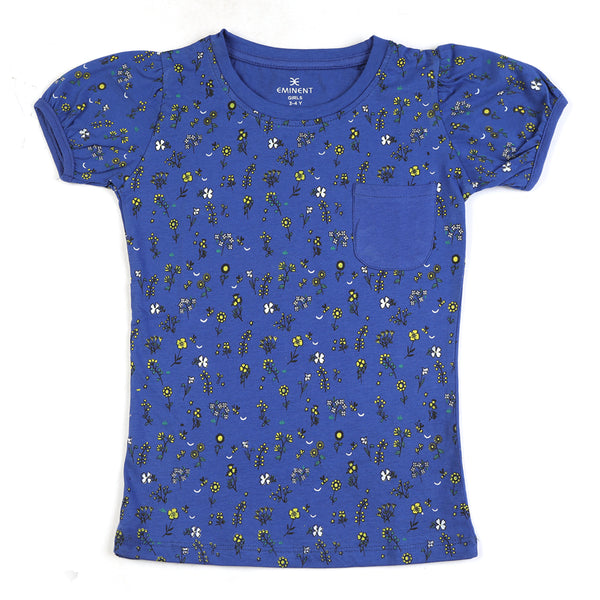 Eminent Girls Half Sleeves T-Shirt - Royal Blue
