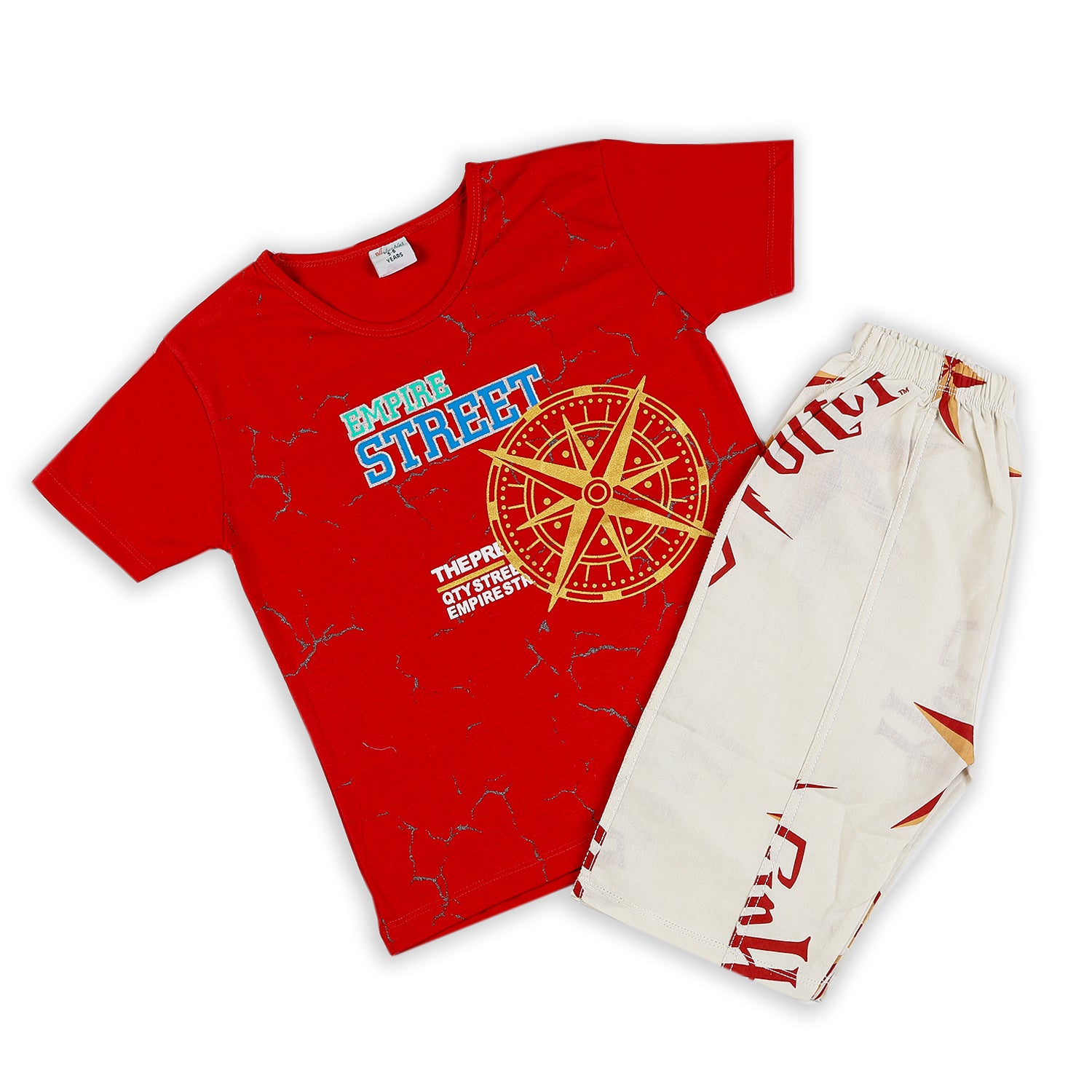 Boys Half Sleeves Short Suit - Red, Boys Sets & Suits, Chase Value, Chase Value