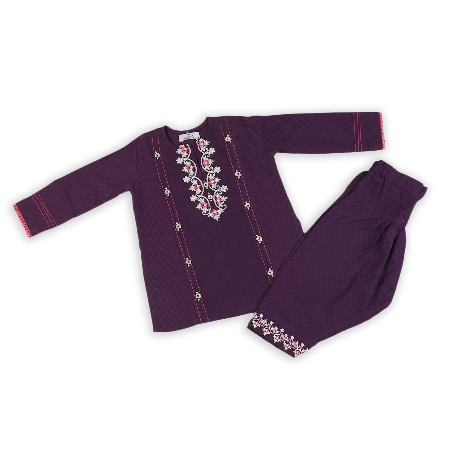 Eminent Girls Embroidered Shalwar Suit - Purple, Girls Shalwar Kameez, Eminent, Chase Value