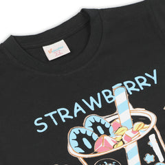Girls Half Sleeves T-Shirt - Black