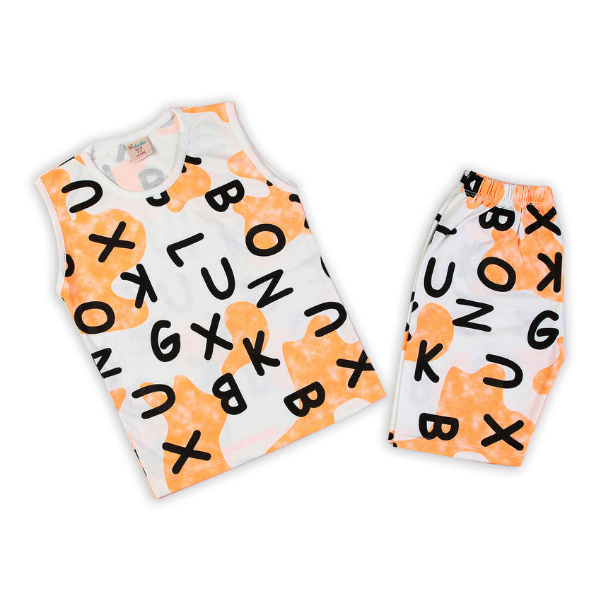 Girls Sando Suit - Orange