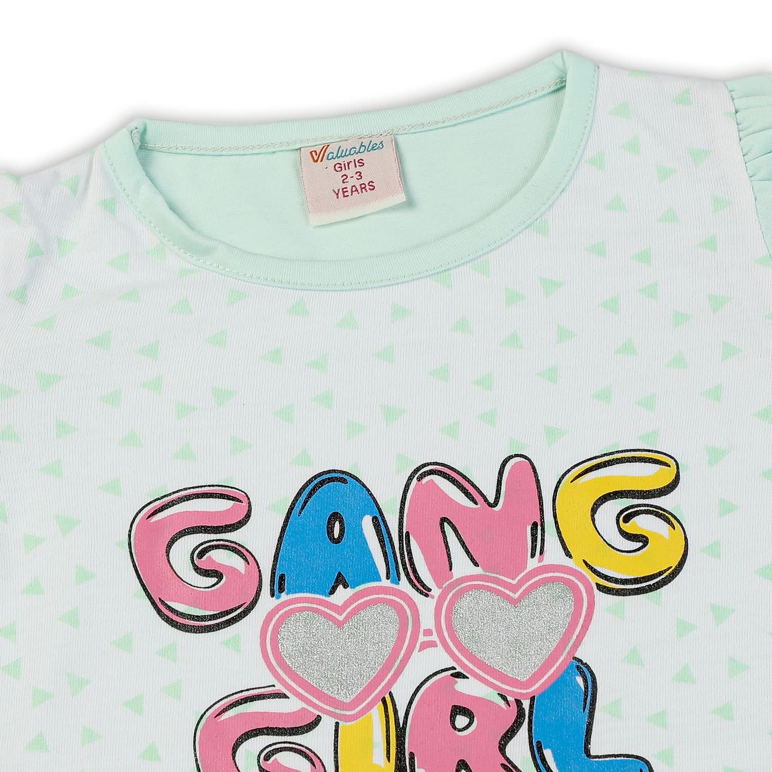 Girls Half Sleeves Suit - Cyan, Girls Suits, Chase Value, Chase Value
