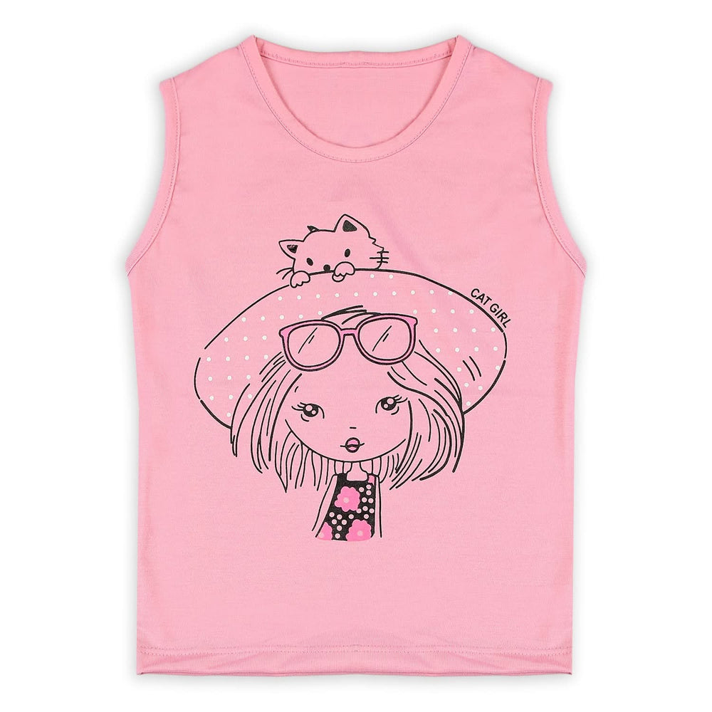 Girls Sando T-Shirt - Pink, Girls T-Shirts, Chase Value, Chase Value
