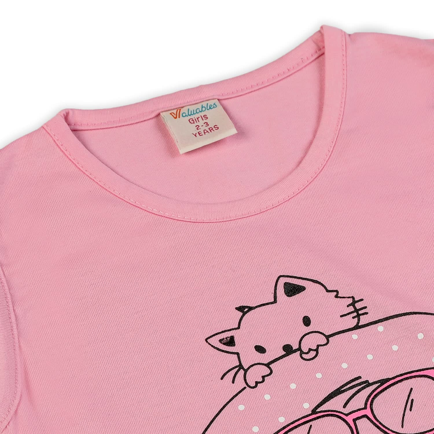 Girls Sando T-Shirt - Pink, Girls T-Shirts, Chase Value, Chase Value