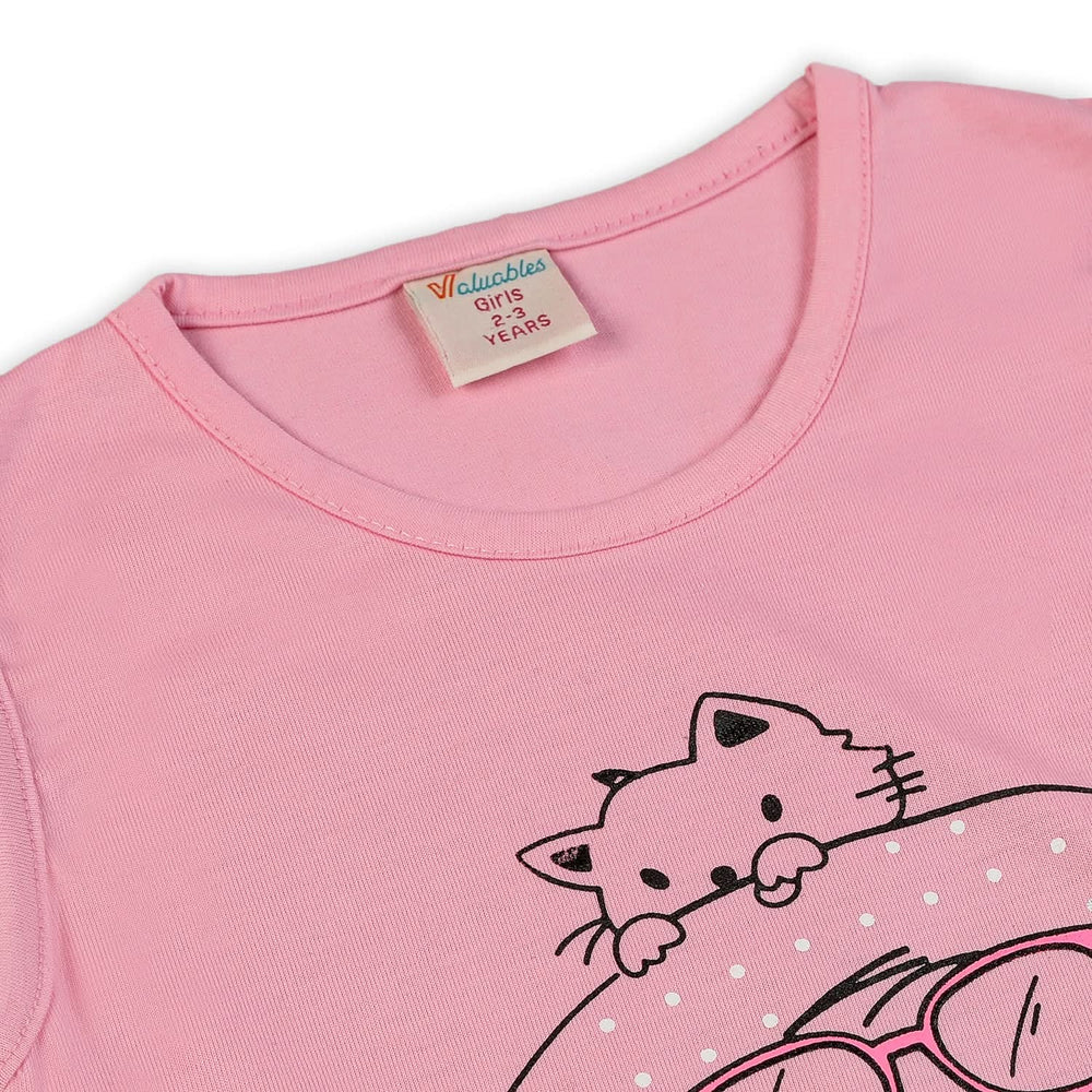 Girls Sando T-Shirt - Pink, Girls T-Shirts, Chase Value, Chase Value