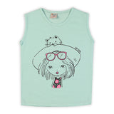 Girls Sando T-Shirt - Cyan, Girls Sando, Chase Value, Chase Value