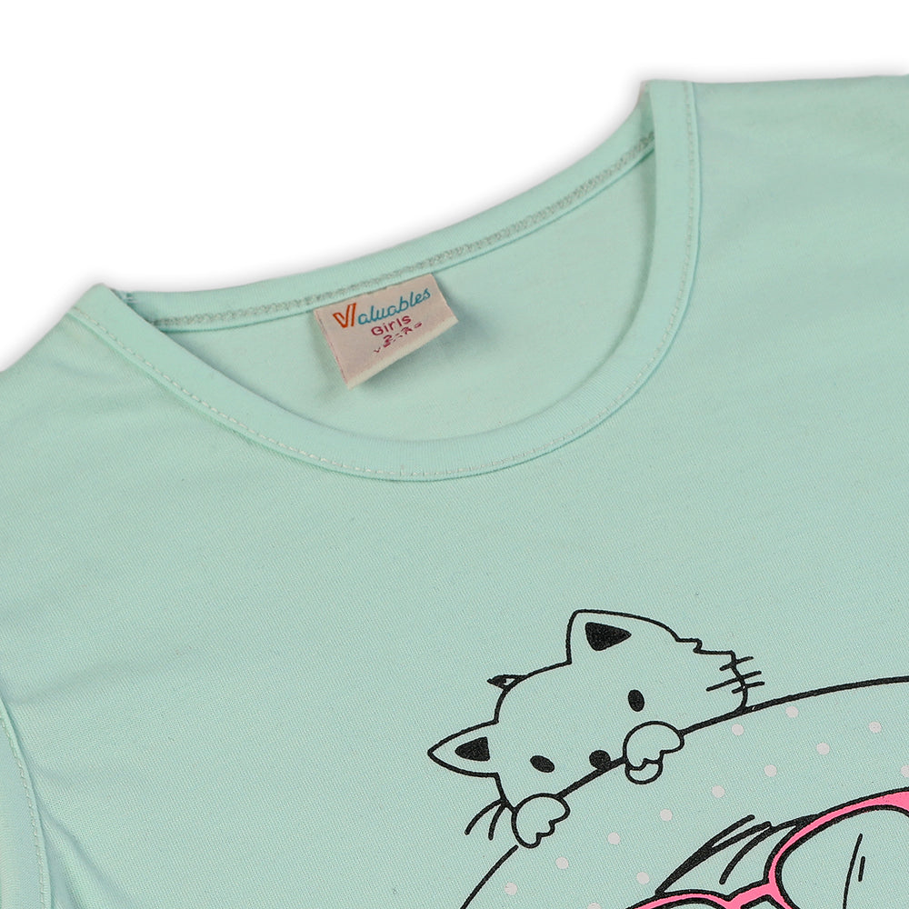 Girls Sando T-Shirt - Cyan, Girls Sando, Chase Value, Chase Value