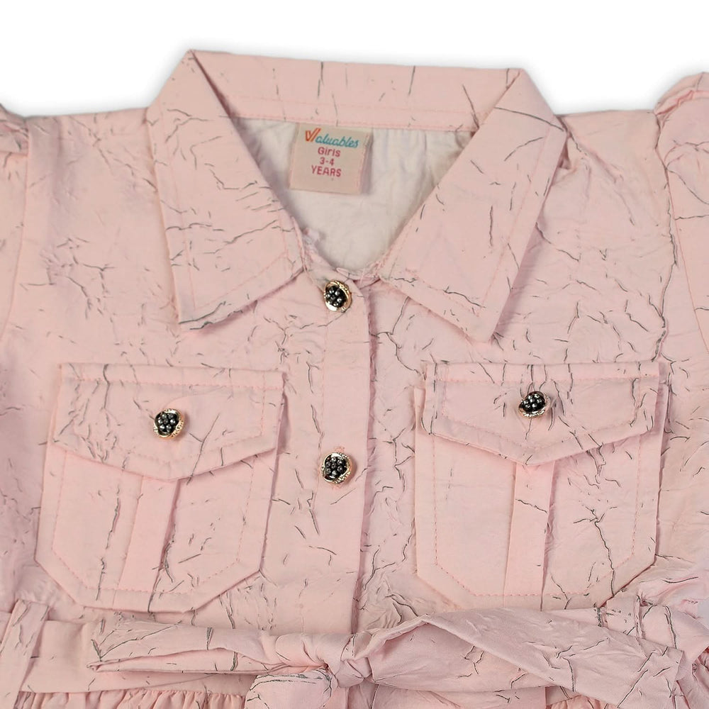 Girls Half Sleeves Woven Top - Pink, Girls Tops, Chase Value, Chase Value
