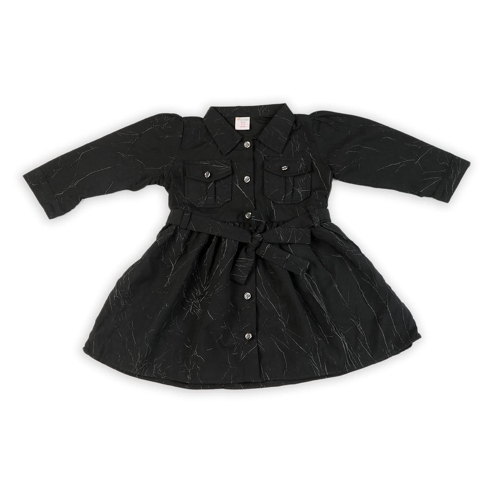 Girls Half Sleeves Woven Top - Black, Girls Tops, Chase Value, Chase Value