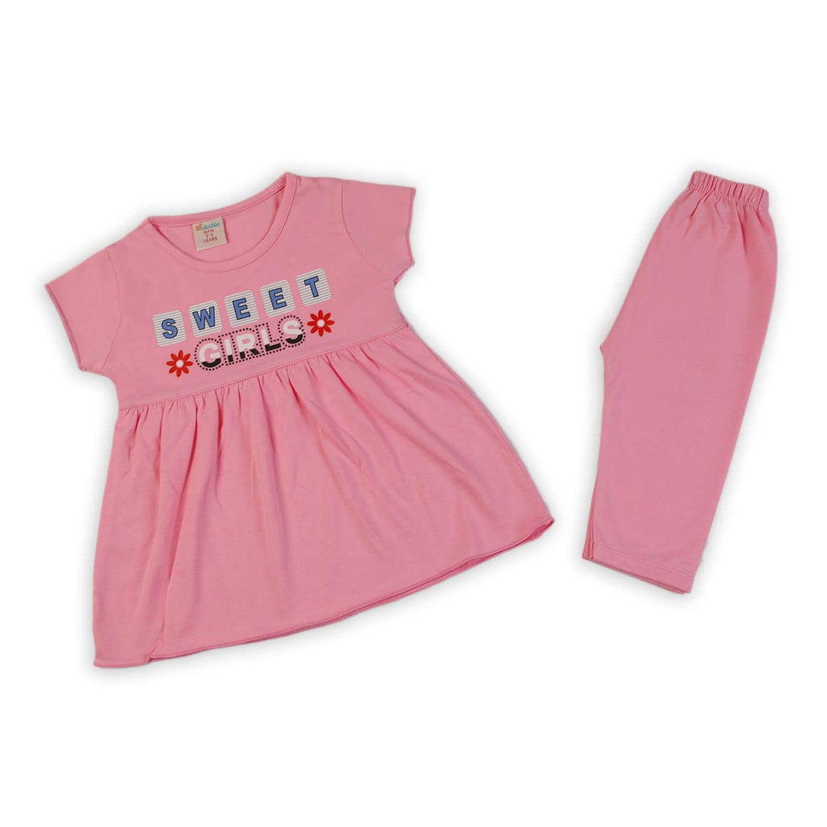 Girls Half Sleeves Suit - Pink, Girls Suits, Chase Value, Chase Value