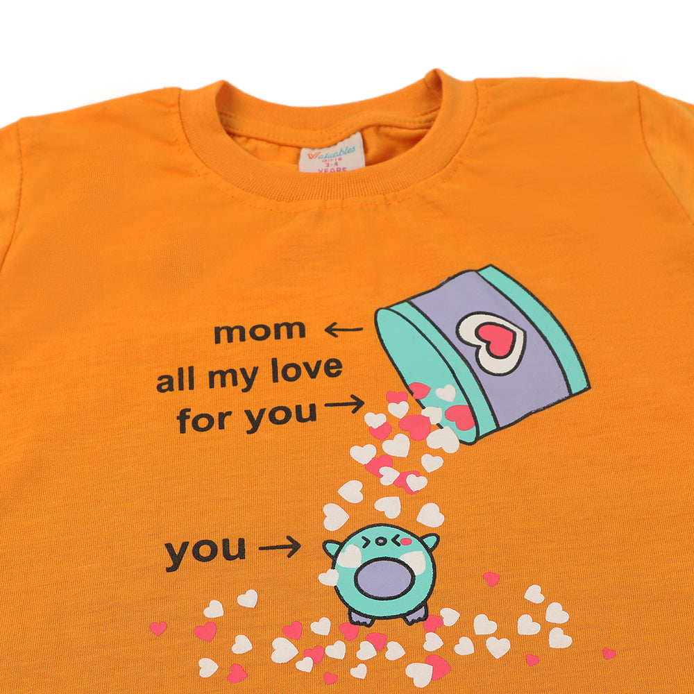 Girls Half Sleeves Suit - Mustard, Girls Suits, Chase Value, Chase Value