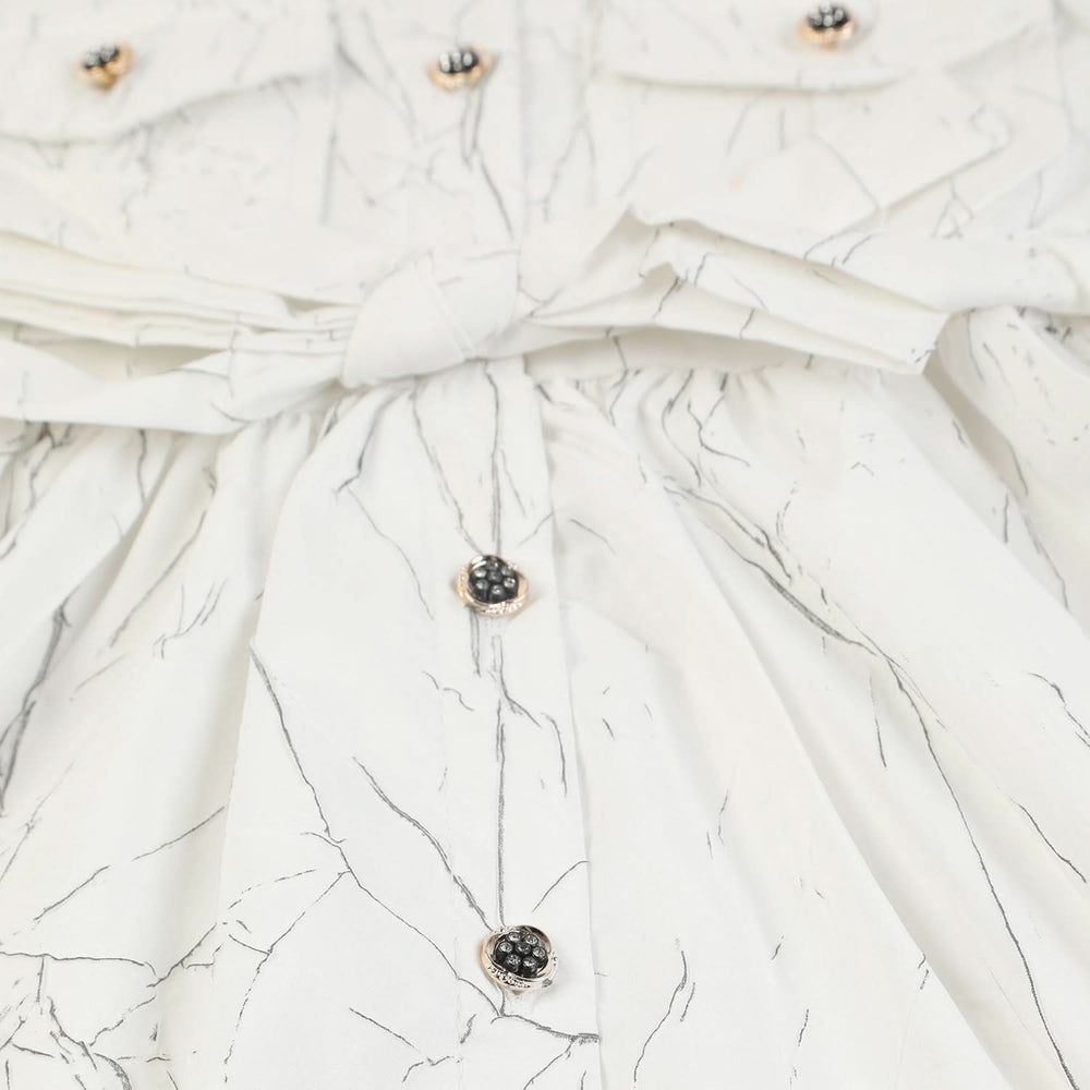 Girls Half Sleeves Woven Top - White, Girls Tops, Chase Value, Chase Value