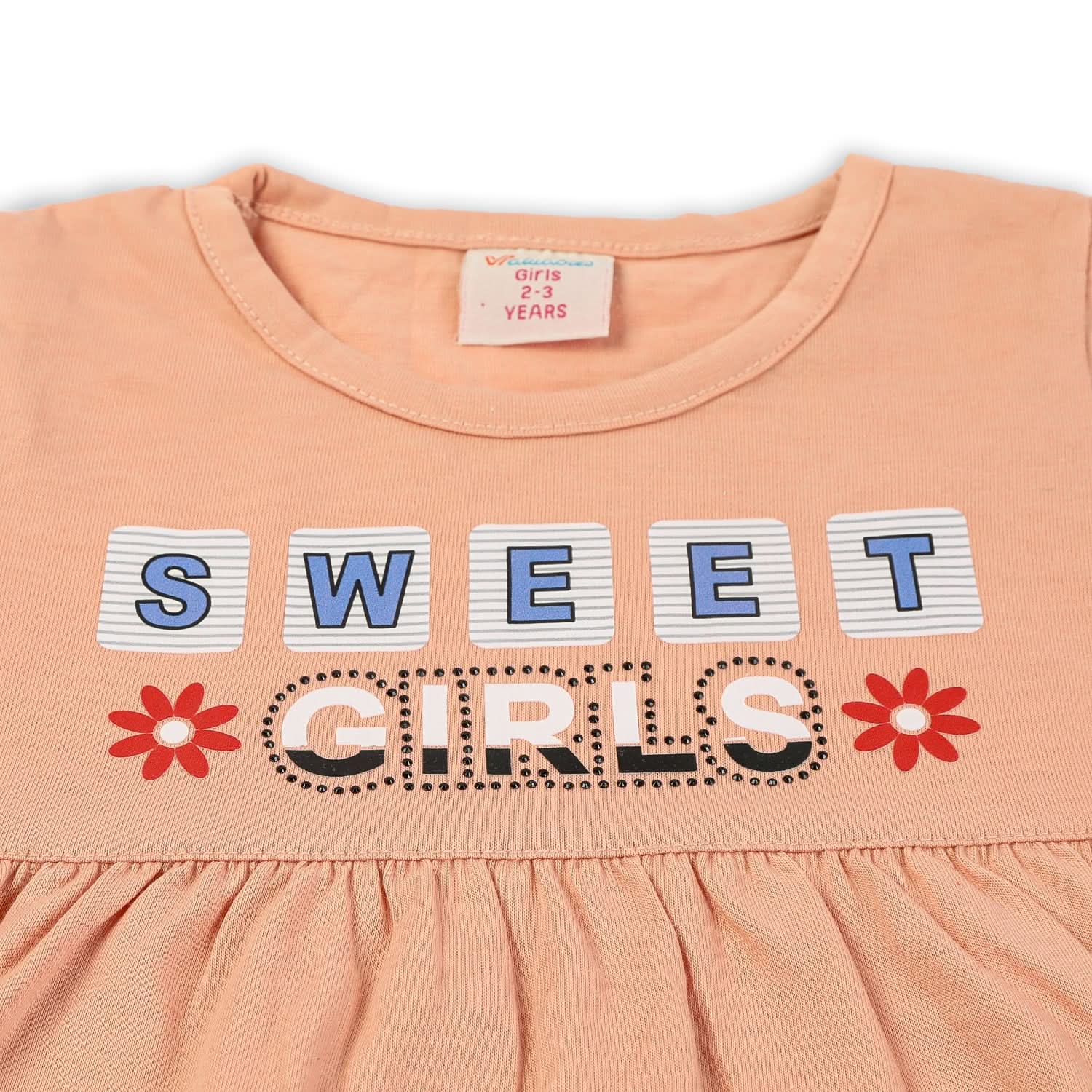 Girls Half Sleeves Suit - Peach, Girls Suits, Chase Value, Chase Value