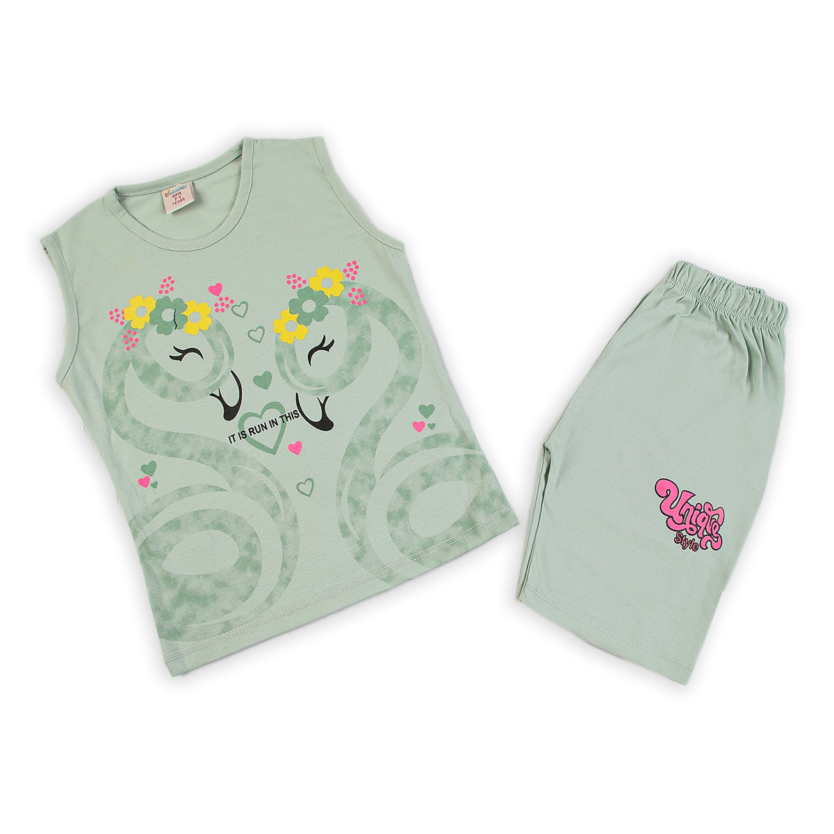 Girls Sando Suit - Green, Girls Suits, Chase Value, Chase Value