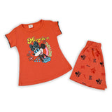 Girls Half Sleeves Skirt Suit - Rust, Girls Suits, Chase Value, Chase Value