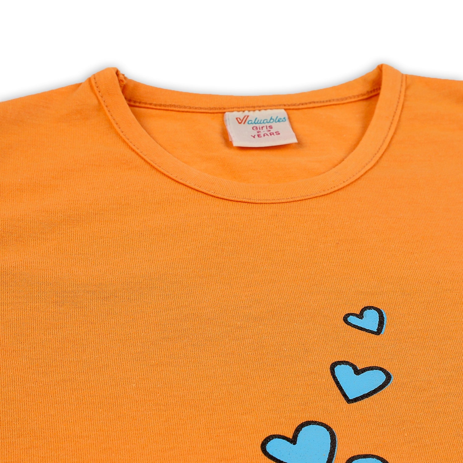 Girls Sando T-Shirt - Orange, Girls T-Shirts, Chase Value, Chase Value