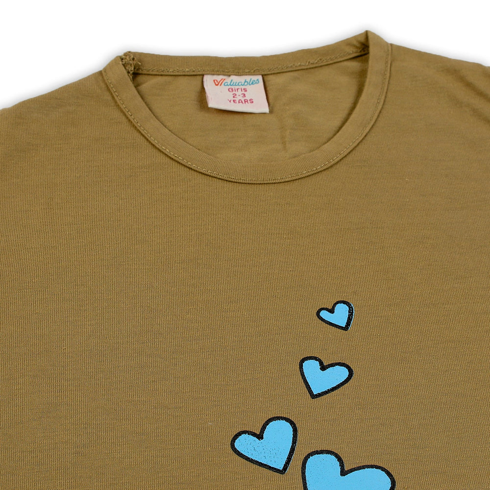 Girls Sando T-Shirt - Light Brown, Girls T-Shirts, Chase Value, Chase Value