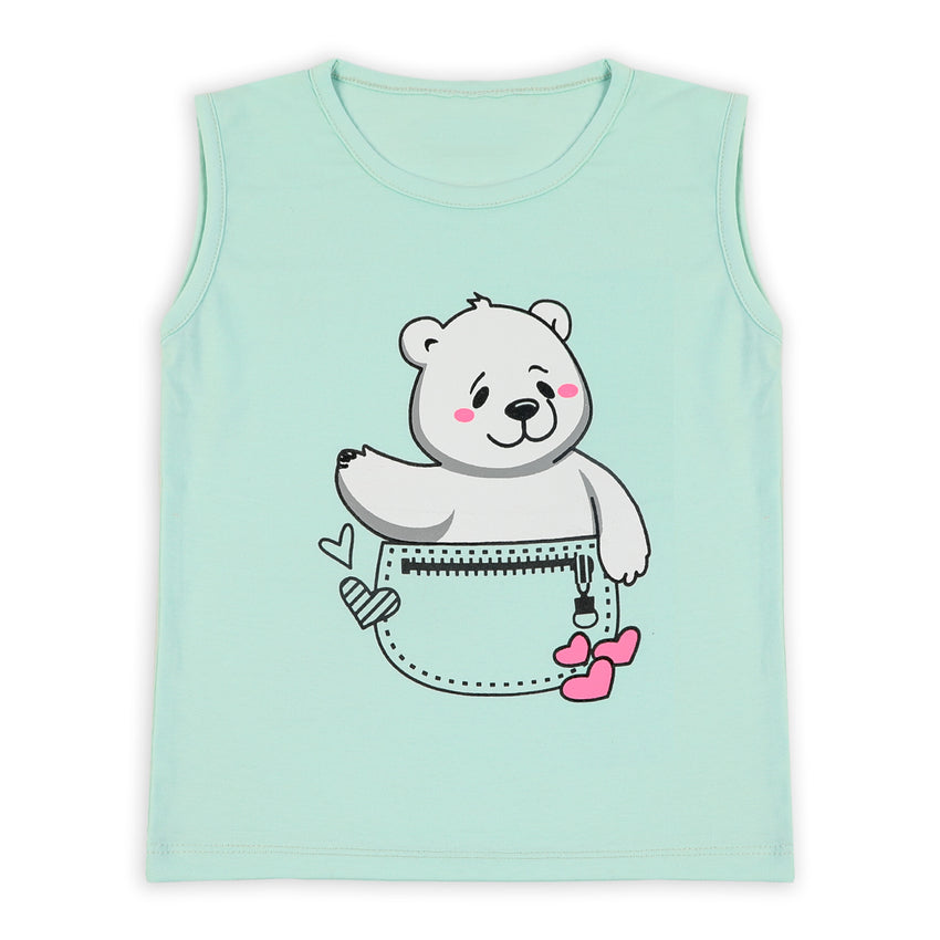 Girls Sando T-Shirt - Cyan