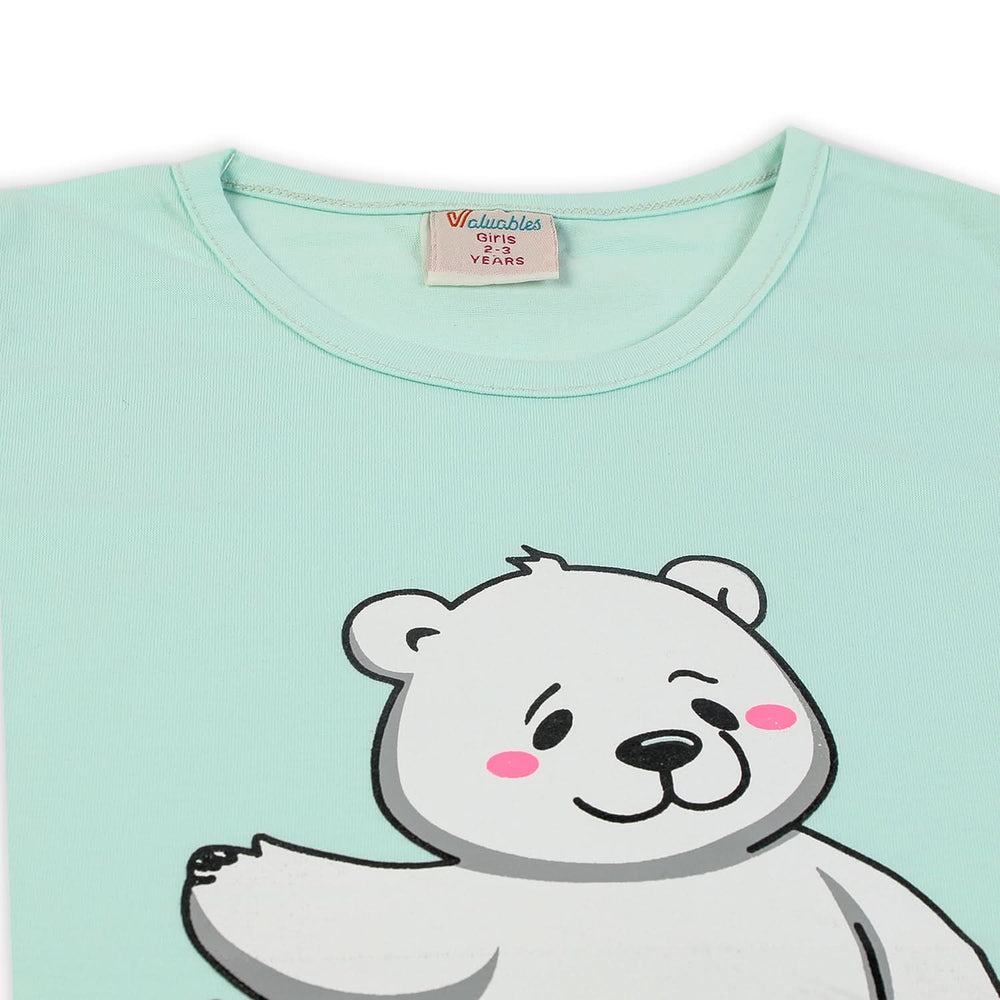 Girls Sando - Cyan, Girls T-Shirts, Chase Value, Chase Value