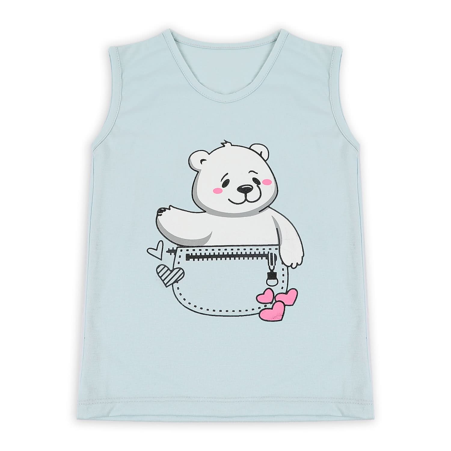 Girls Sando T-Shirt - Blue, Girls T-Shirts, Chase Value, Chase Value