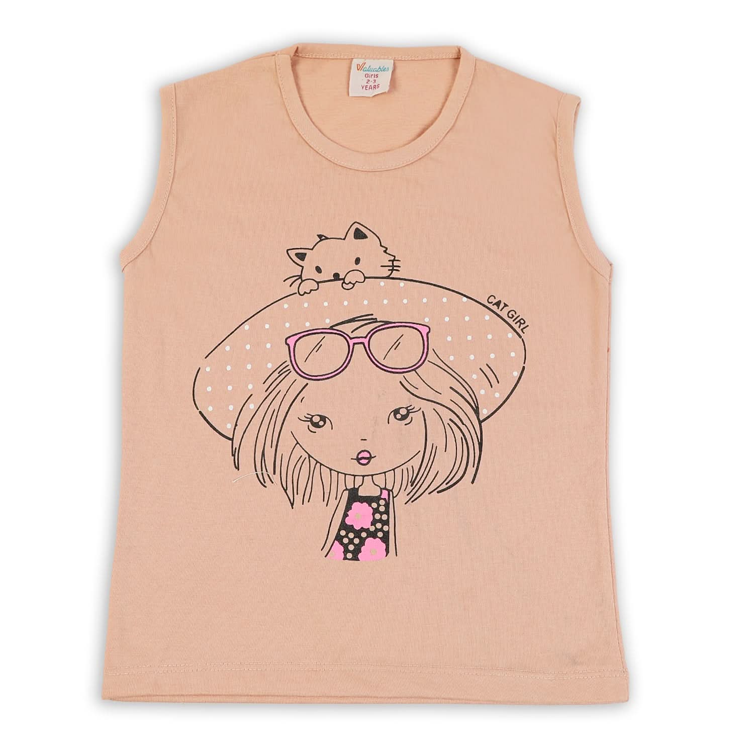 Girls Sando T-Shirt - Peach, Girls Sando, Chase Value, Chase Value