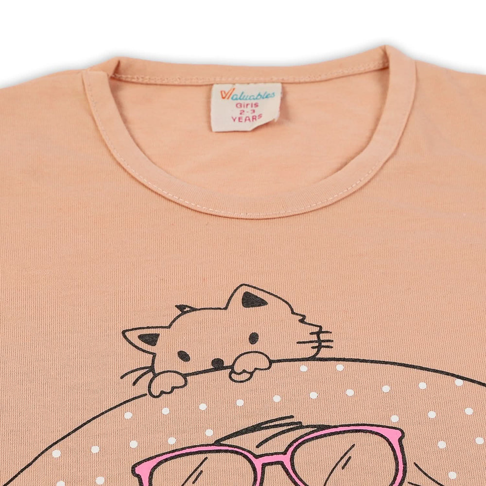 Girls Sando T-Shirt - Peach, Girls Sando, Chase Value, Chase Value