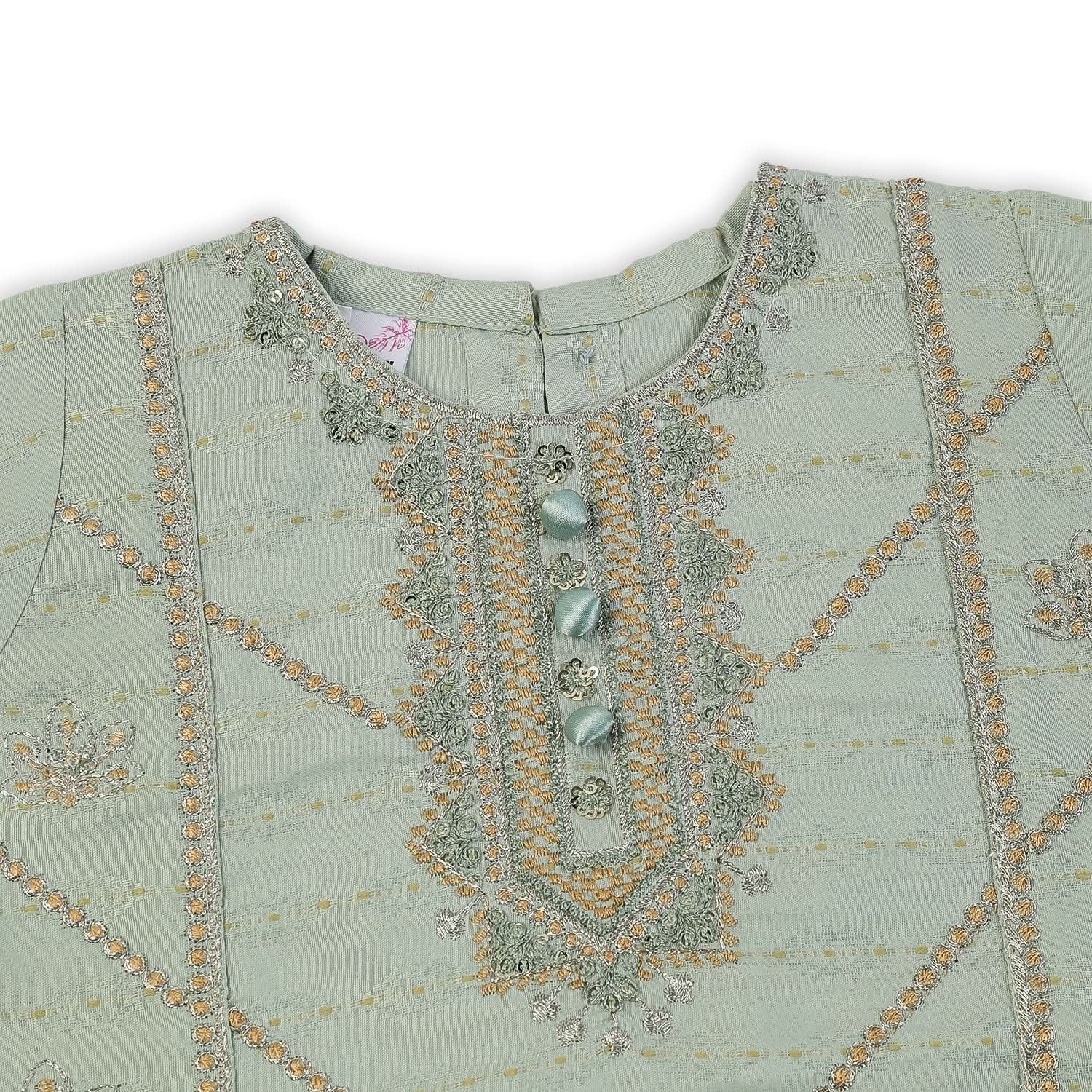 Eminent Girls Embroidered 3Pcs Shalwar Suit - Sea Green, Girls Shalwar Kameez, Eminent, Chase Value