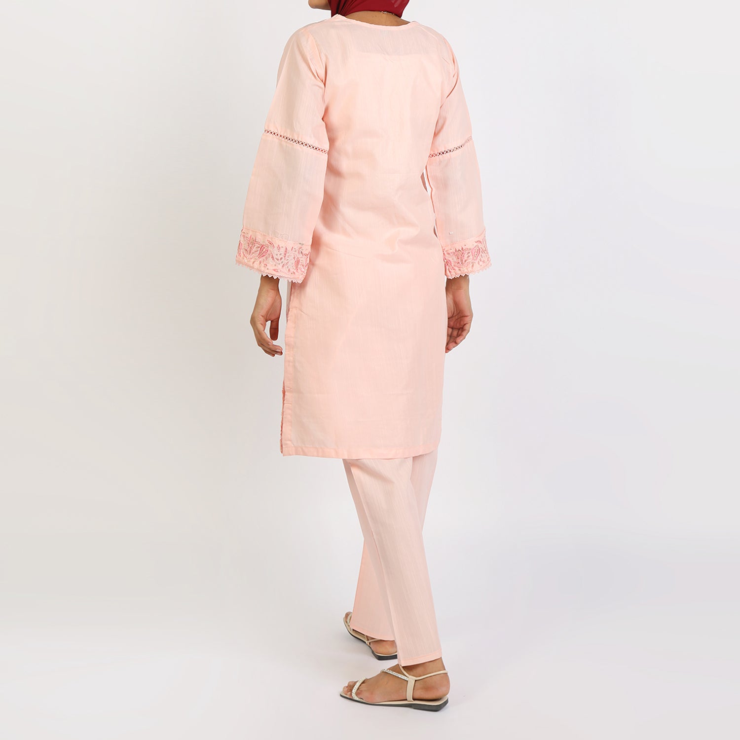 Women's Slub 2Pcs Suit - Pink, Women Shalwar Suits, Chase Value, Chase Value