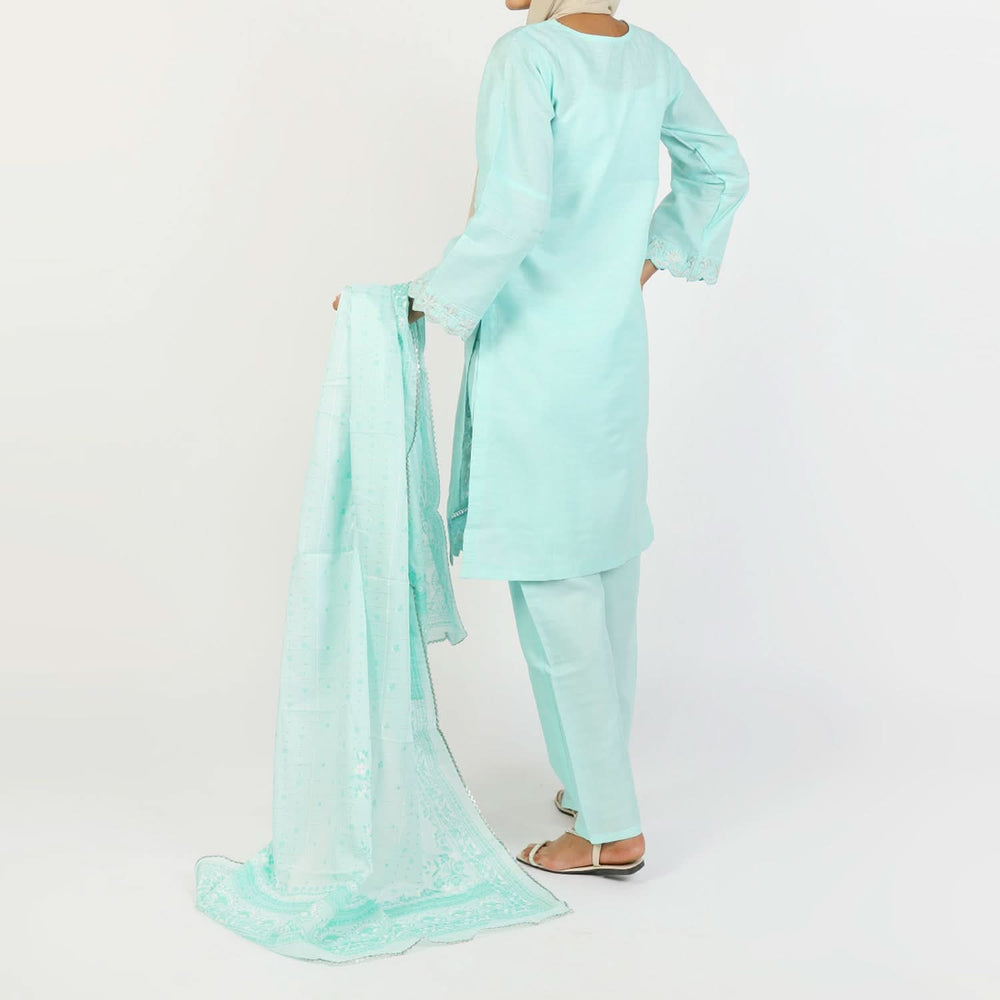 Women's Dobi 3Pcs Suit - Sky Blue, Women Shalwar Suits, Chase Value, Chase Value